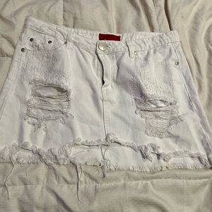 White jean skirt